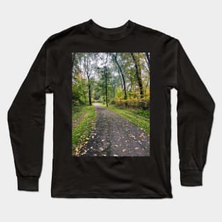 Late September Morning New England Nature Walk - autumn leaves Long Sleeve T-Shirt